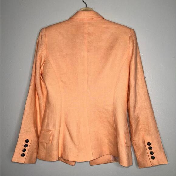 Smythe 100% Linen Crop Sleeve Not A Db Blazer Peach/Orange Size 6 - Picture 7 of 7